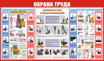 С130 Охрана труда при работе на складе (1200х700мм, пластик 2мм) - Стенды - Охрана труда на складе - . Магазин Znakstend.ru