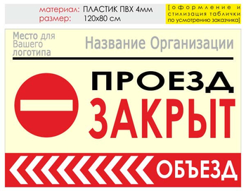 Информационный щит "объезд слева" (пластик, 120х90 см) t12 - Охрана труда на строительных площадках - Информационные щиты - . Магазин Znakstend.ru